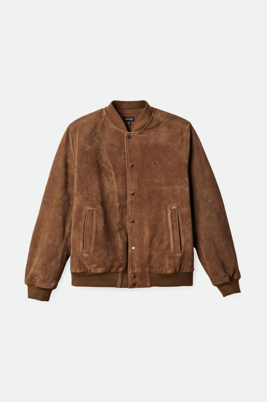 Brixton Dillinger Reserve Velúr Bomber Férfi Kabát Barna | MERT-51398