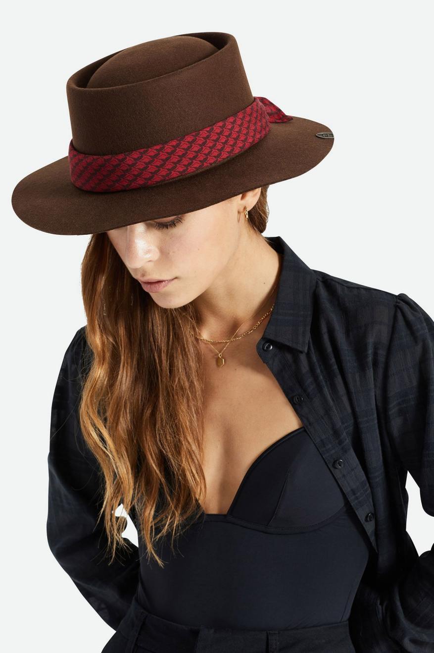 Brixton Fender Jaguar Contour Fedora Női Fedoras Barna | OMPL-32146