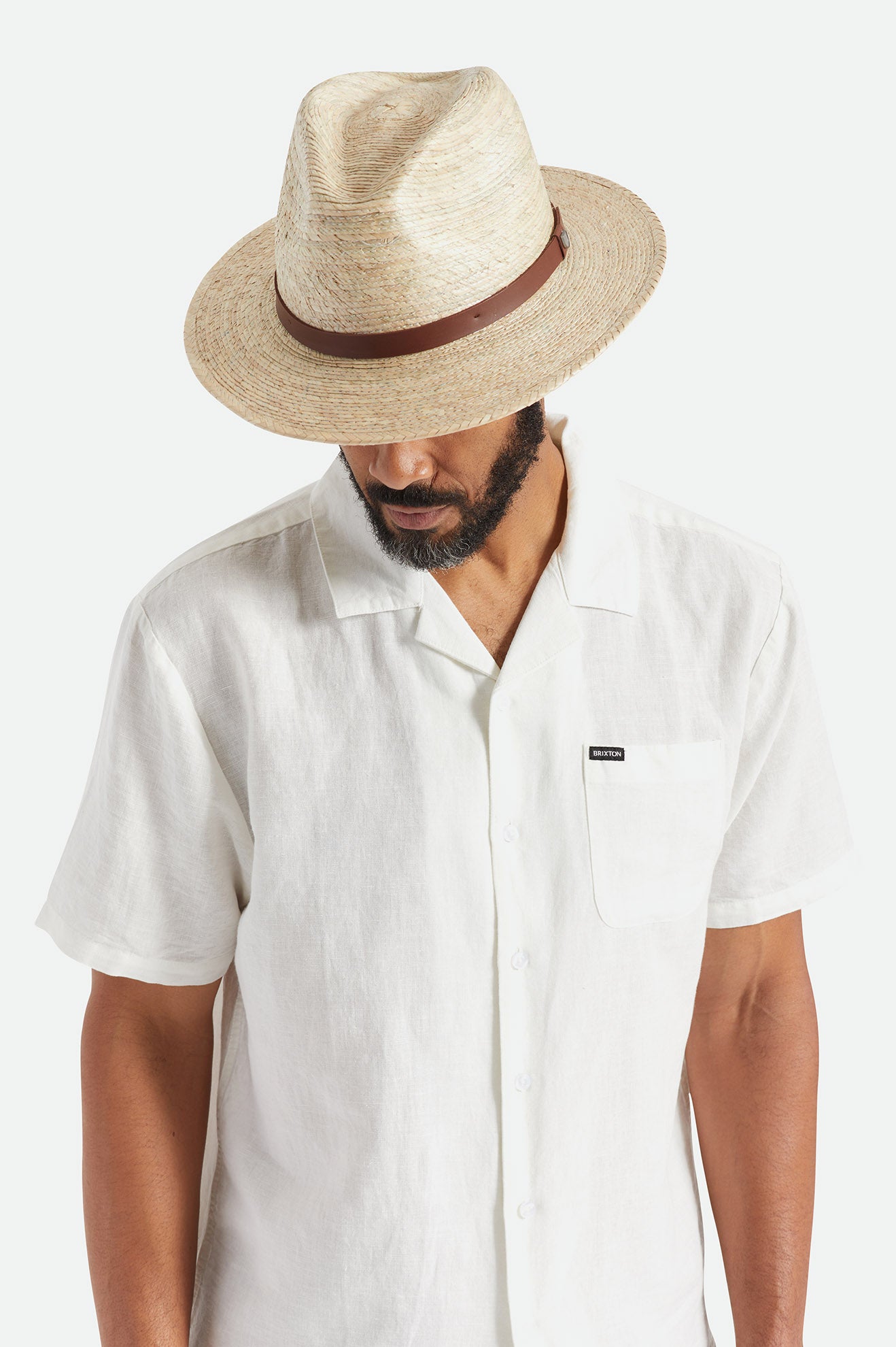 Brixton Messer Straw Férfi Fedoras Bézs | FZOB-72054