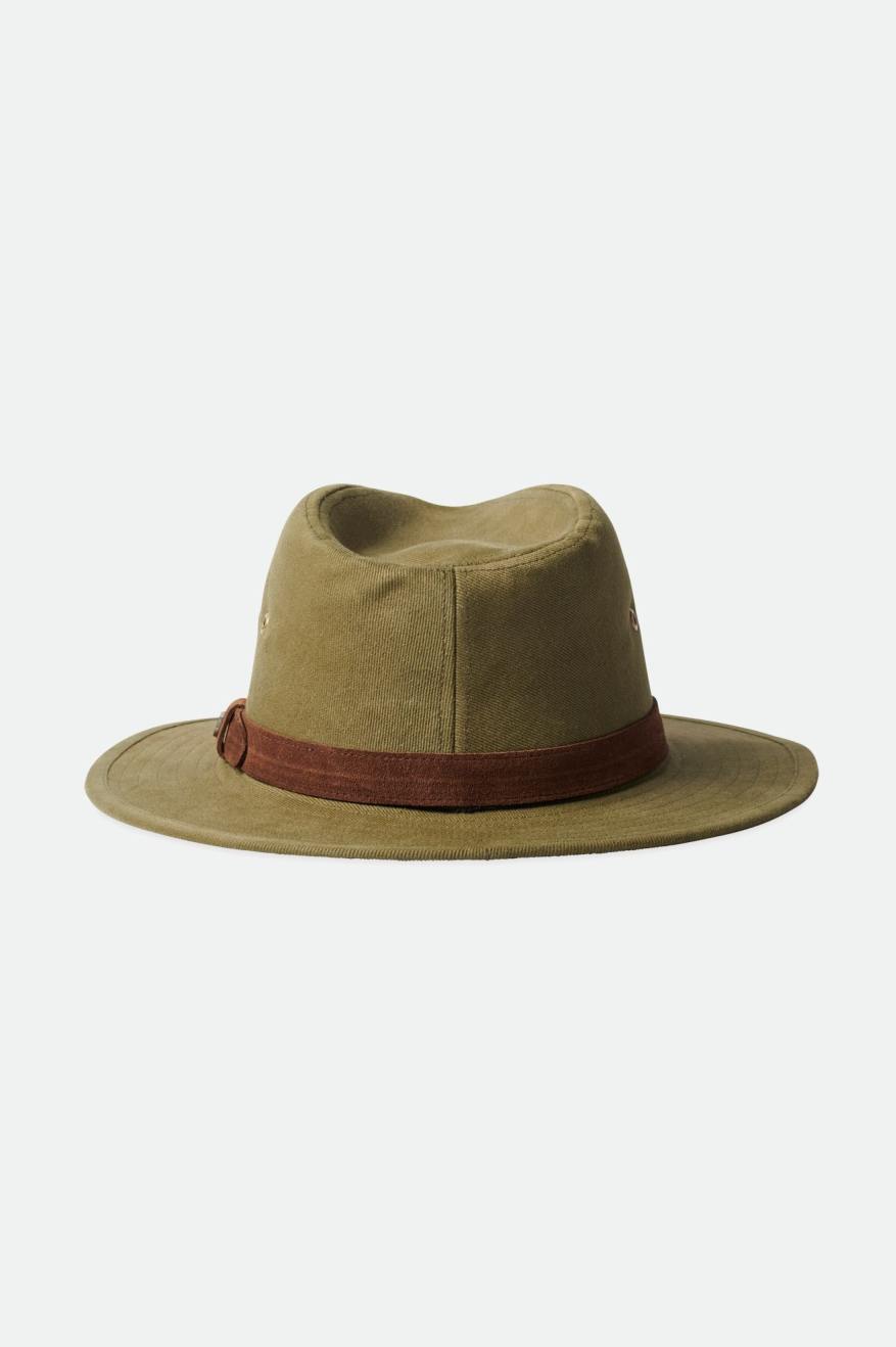 Brixton Messer Utility Adventure Fedora Női Fedoras Olivazöld | EUPF-12509