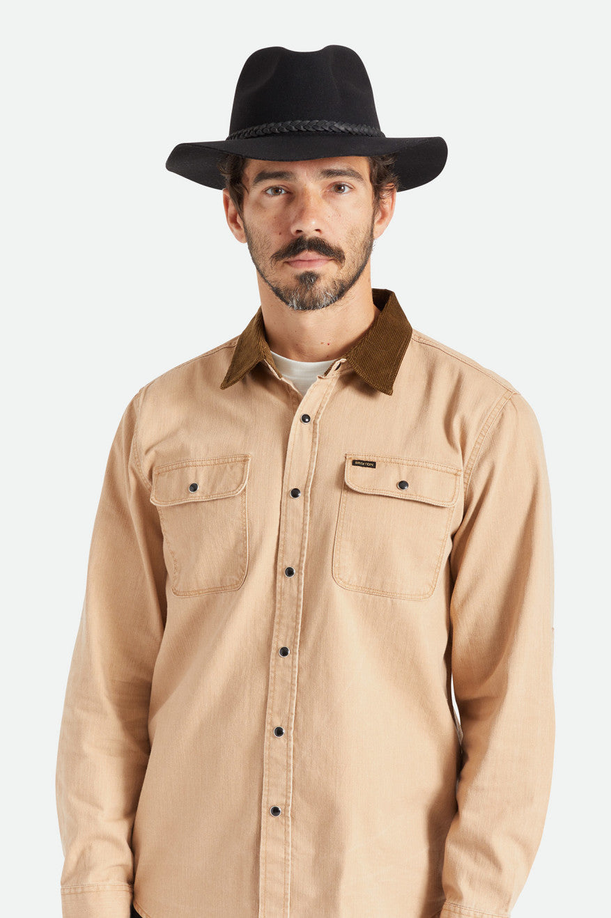 Brixton Messer Western Fedora Női Fedoras Fekete | RVIB-97801