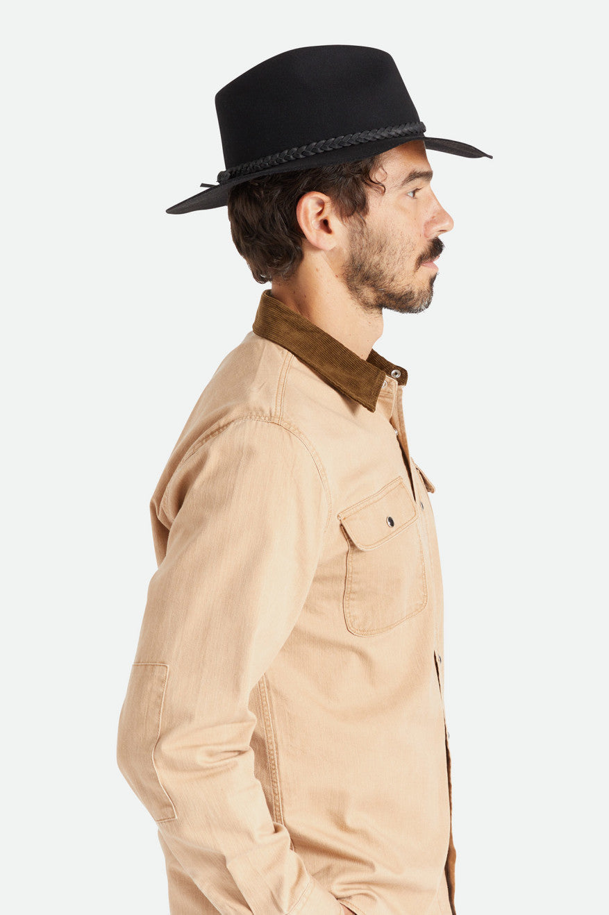 Brixton Messer Western Férfi Fedoras Fekete | YJKL-87059