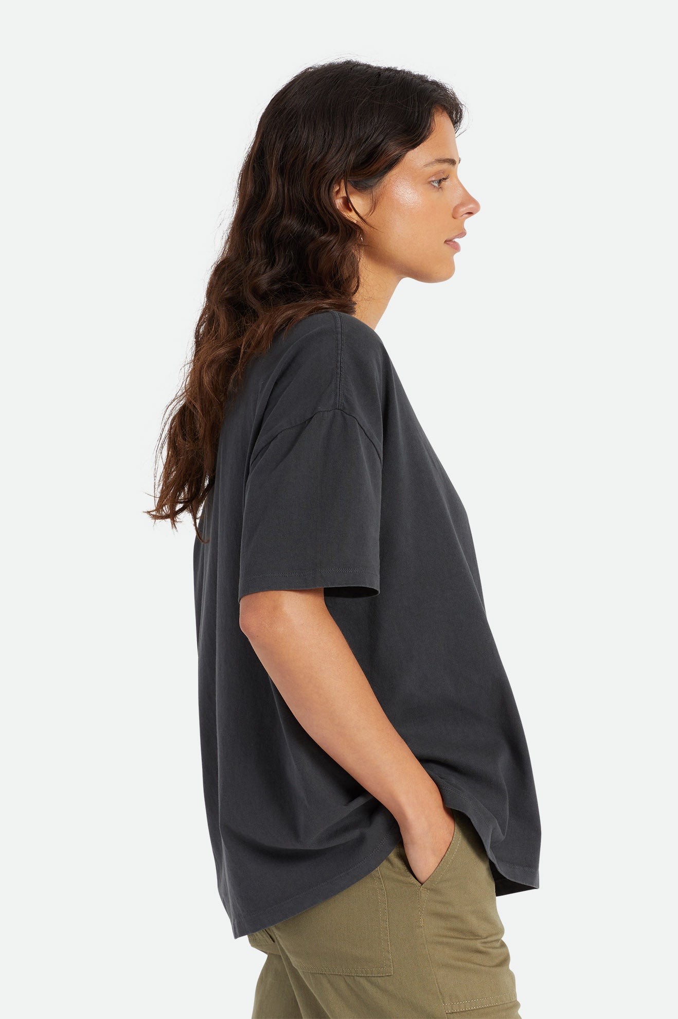 Brixton Oversized Boyfriend Tee Női Felsők Fekete | EZJY-92317