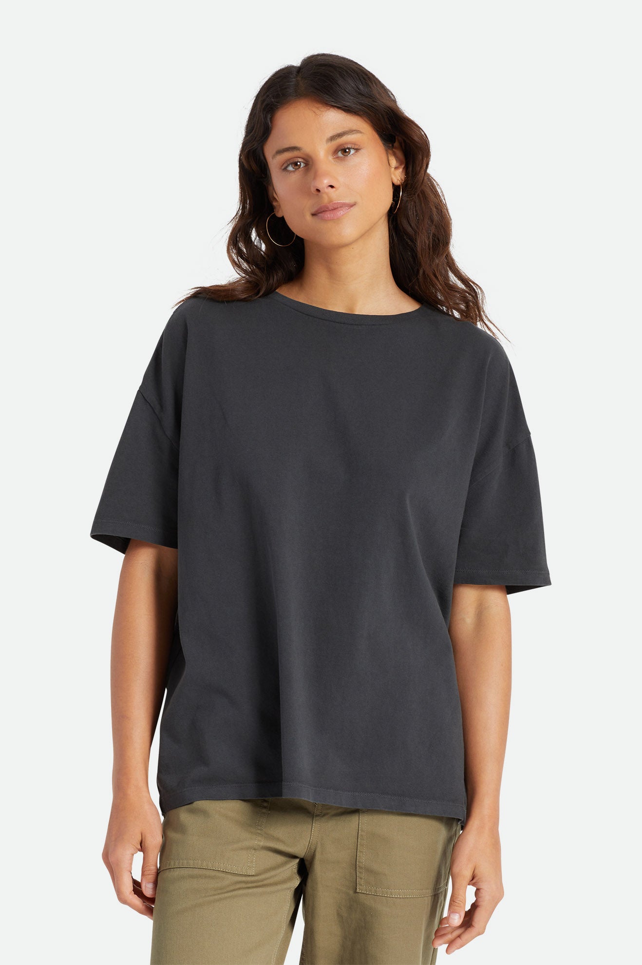 Brixton Oversized Boyfriend Tee Női Felsők Fekete | EZJY-92317