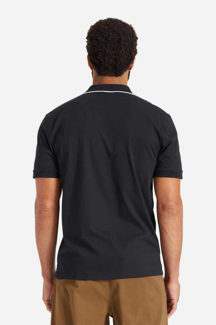 Brixton Proper S/S Polo Férfi Kötöttáru Fekete | UXSD-48963