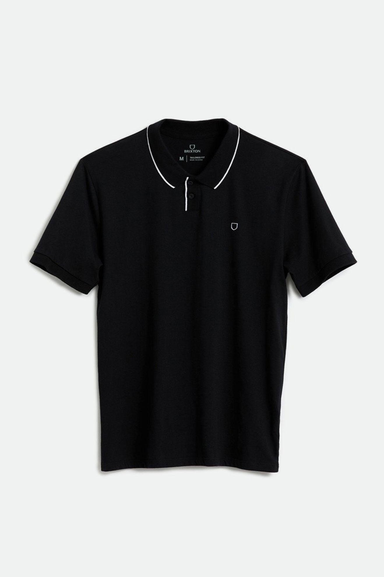 Brixton Proper S/S Polo Férfi Kötöttáru Fekete | UXSD-48963