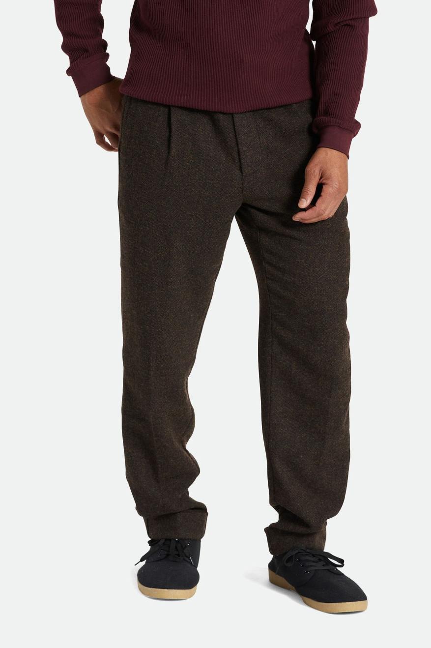 Brixton Regent Reserve Trouser Férfi Nadrág Barna | HOMZ-29703