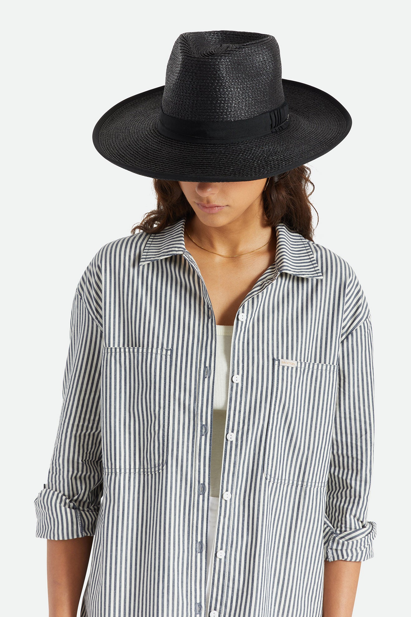 Brixton Reno Straw Hat Női Kalap Fekete | TQIY-71869