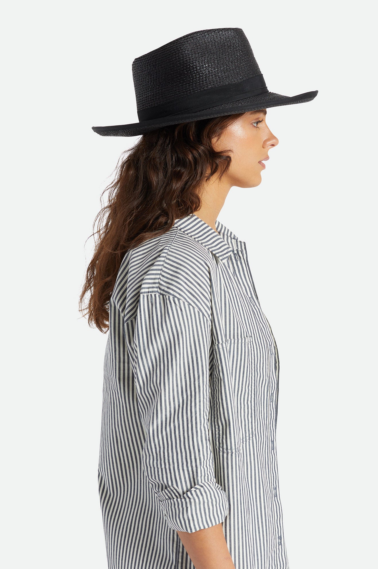 Brixton Reno Straw Hat Női Kalap Fekete | TQIY-71869