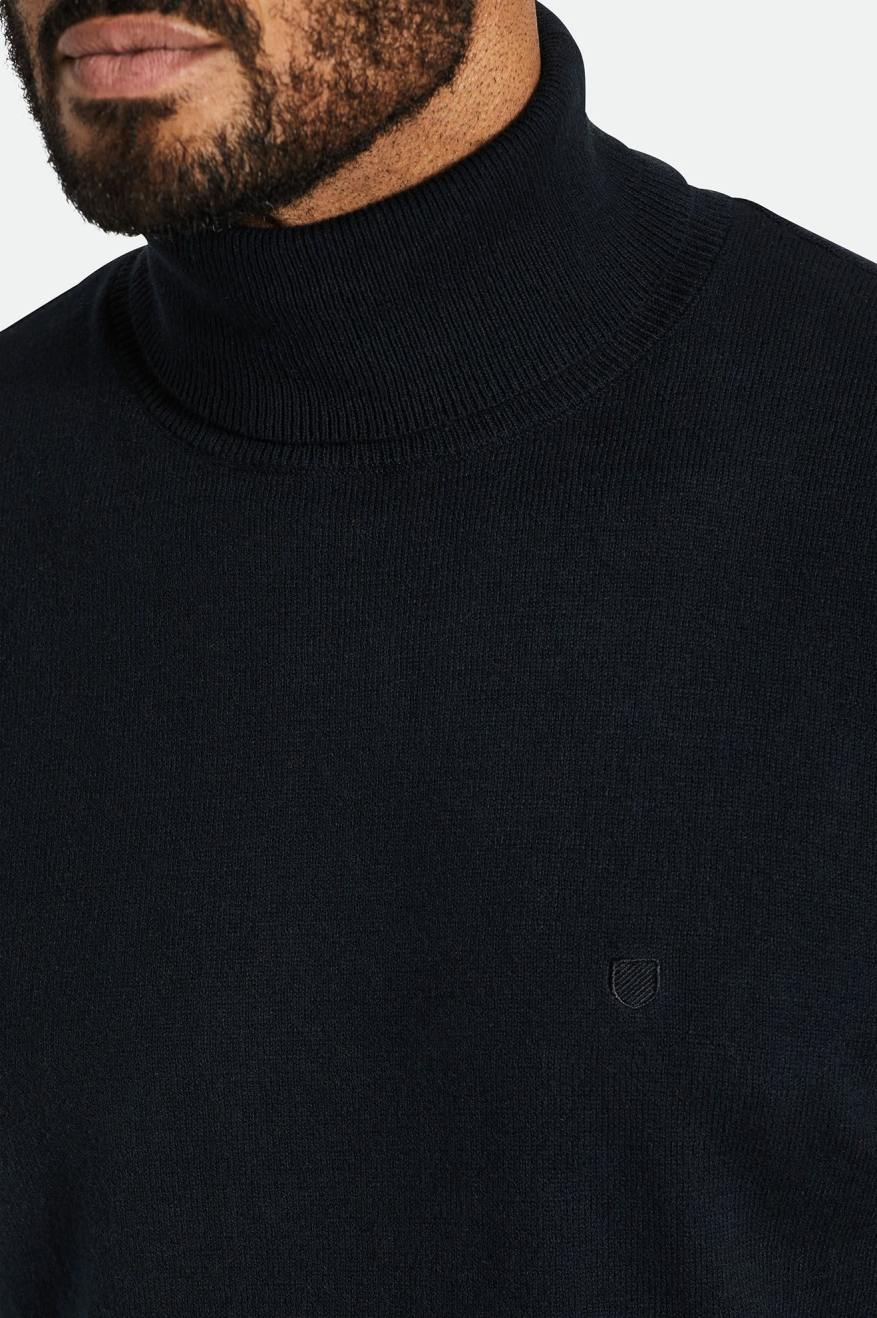 Brixton Reserve Cashmere L/S Turtleneck Férfi Kötöttáru Fekete | YMDF-76940