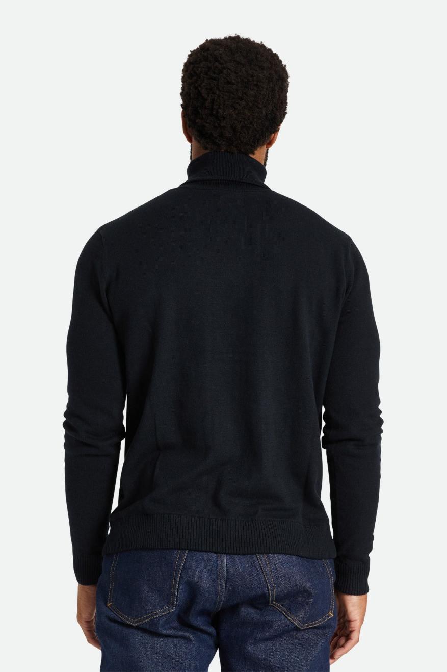 Brixton Reserve Cashmere L/S Turtleneck Férfi Kötöttáru Fekete | YMDF-76940