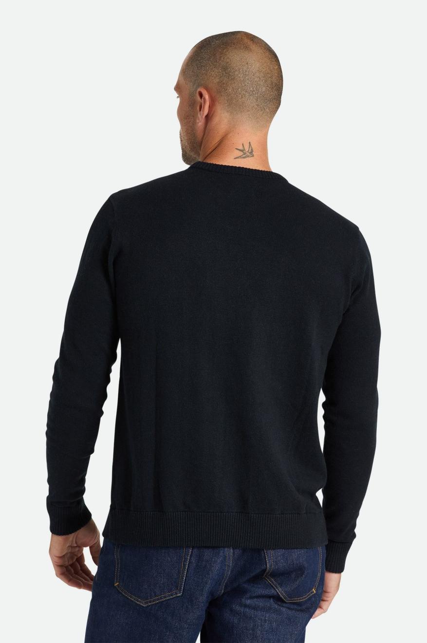 Brixton Reserve Cashmere Pulóver Férfi Kötöttáru Fekete | BQPI-21673