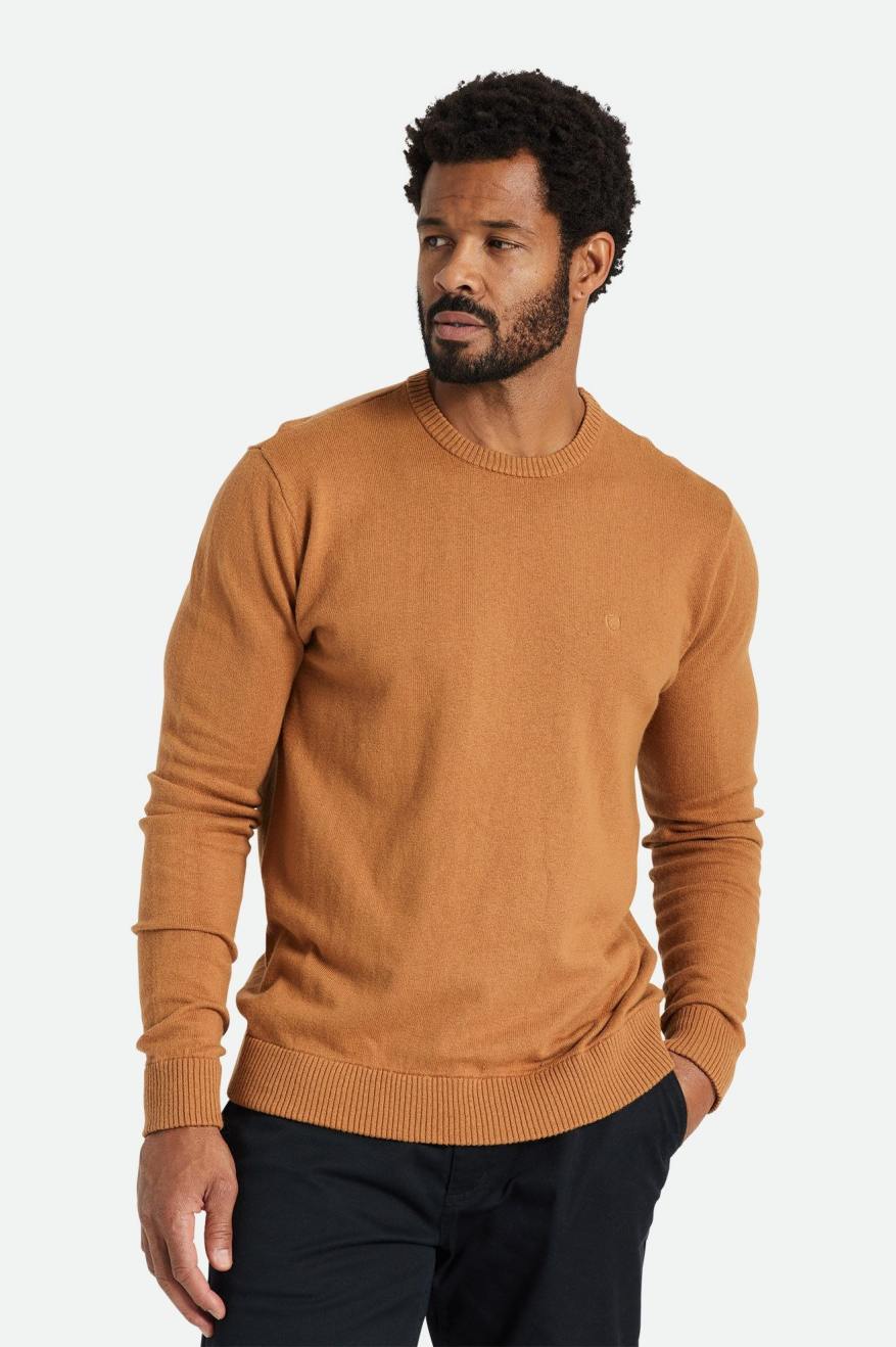 Brixton Reserve Cashmere Pulóver Férfi Kötöttáru Barna | VQIB-70248