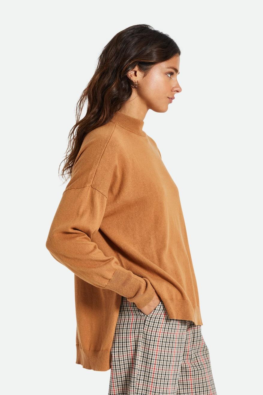 Brixton Reserve Oversized Cashmere Női Pulóverek Barna | AQBV-63750