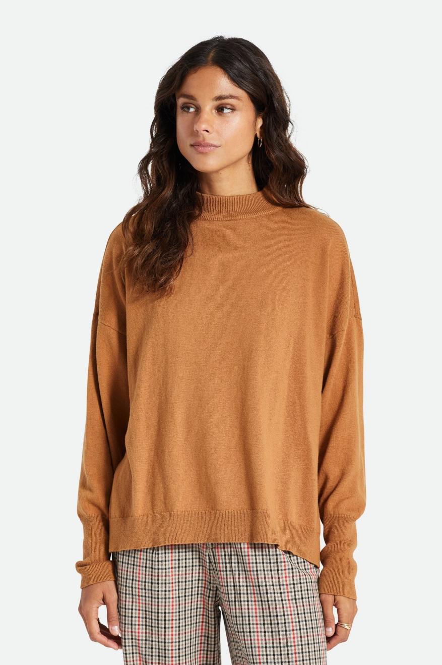 Brixton Reserve Oversized Cashmere Női Pulóverek Barna | AQBV-63750