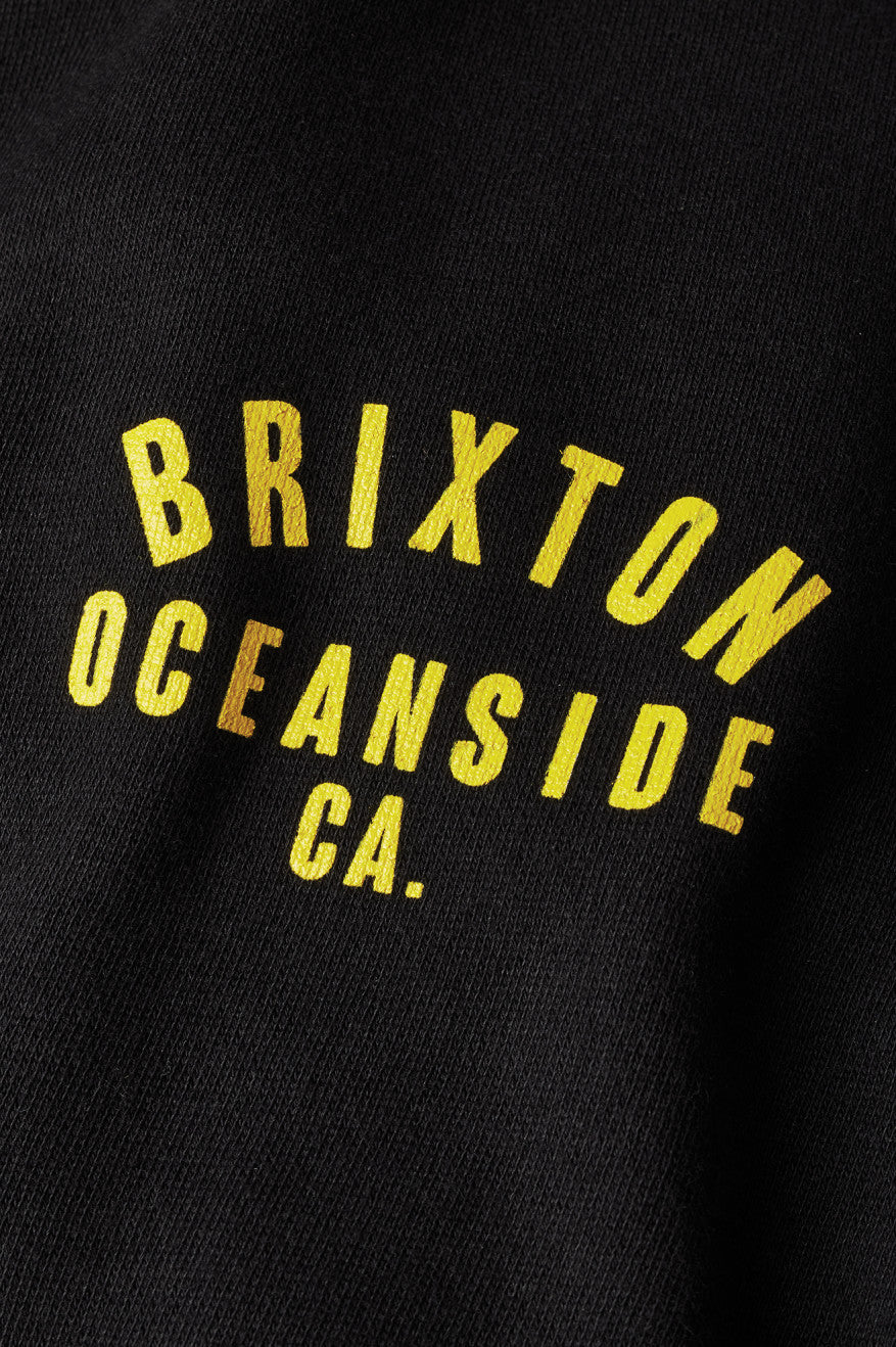 Brixton Woodburn Oceanside Fleece Férfi Kapucnis Pulóver Fekete Arany | IDGJ-31402