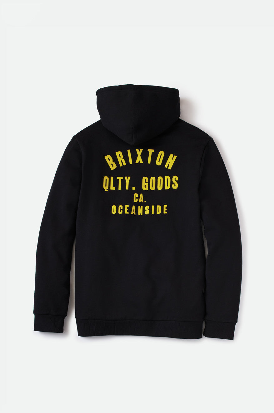 Brixton Woodburn Oceanside Fleece Férfi Kapucnis Pulóver Fekete Arany | IDGJ-31402